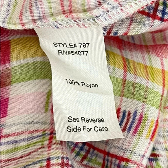 CAbi | Cirque Plaid Top Roll Tab Sleeve Button Up Pockets Soft - Picture 8 of 9